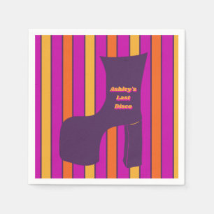 Groovy Lila Disco Bachelorette Party Pappersservett
