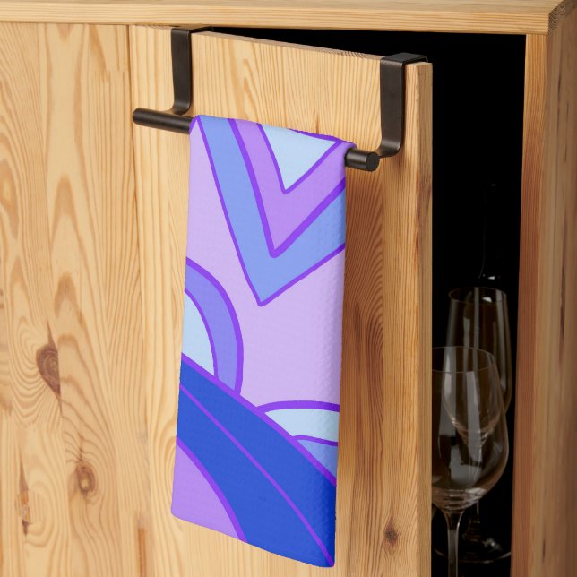 Groovy Lila Kökshandduk (Thirds Fold)