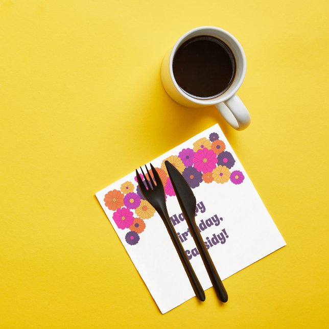 Groovy Lila och Rosa Hippie Flower Power Pappersservett (Skapare uppladdad)