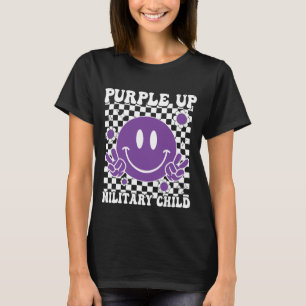 Groovy Lila upp för militära barn, militärfartyg T Shirt