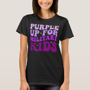Groovy Lila upp för militära barn till militära ba T Shirt
