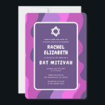 Groovy Lila Vågar Star David Anpassningsbar Bat mi Inbjudningar<br><div class="desc">Perfekt kort för att tillkännage ett bat mitzvah eller annat judiskt firande! Hand skapade konst åt dig med hantering på baksidan! FULLT ANPASSADE! Klicka på "Anpassa" ovan om du vill redigera texten. Klicka på "Redigera med verktyg" om du vill justera typsnitt, färg och placeringar och ta bort baksidans design om...</div>