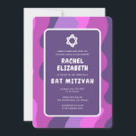 Groovy Lila Vågar Star David Anpassningsbar Bat mi Inbjudningar<br><div class="desc">Perfekt kort för att tillkännage ett bat mitzvah eller annat judiskt firande! Hand skapade konst åt dig med hantering på baksidan! FULLT ANPASSADE! Klicka på "Anpassa" ovan om du vill redigera texten. Klicka på "Redigera med verktyg" om du vill justera typsnitt, färg och placeringar och ta bort baksidans design om...</div>