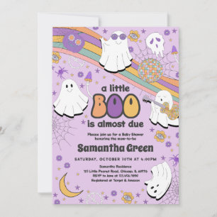 Groovy Little Boo Baby Shower Inbjudningar