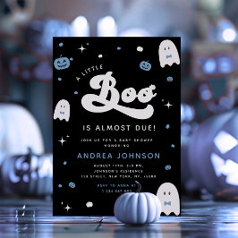 Groovy Little Boo Boy Halloween Baby Shower Ghost Inbjudningar