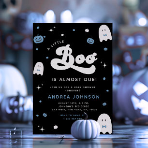 Groovy Little Boo Boy Halloween Baby Shower Ghost Inbjudningar