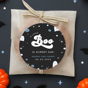 Groovy Little Boo Boy Halloween Baby Shower Ghost Runt Klistermärke