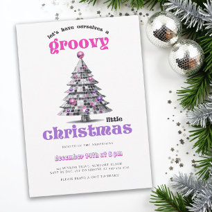 Groovy Little Christmas Disco Ball Julfest Inbjudningar
