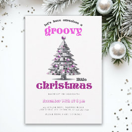 Groovy Little Christmas Disco Pink Christmas Party Inbjudningar