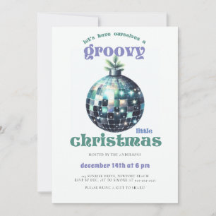 Groovy Little jul Disco Sage jul Party Inbjudningar