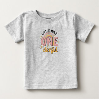 Groovy Little Miss ONE-derful 1-års födelsedags t- T Shirt