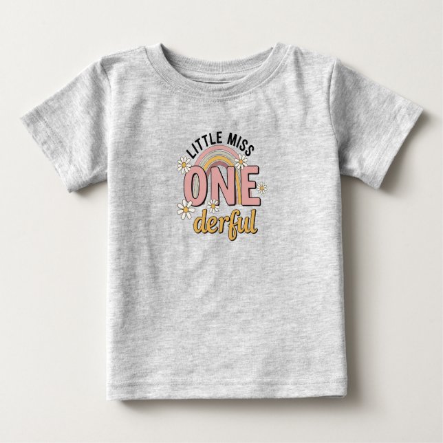 Groovy Little Miss ONE-derful 1st Birthday Tee (Framsida)