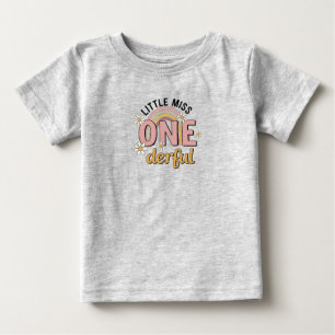 Groovy Little Miss UNDERBAR 1-års Födelsedags T-sh T Shirt