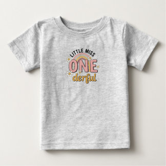 Groovy Little Miss UNDERBAR 1-års Födelsedags T-sh T Shirt