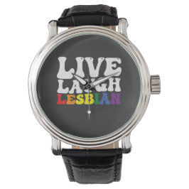 Groovy Live Laugh Lesbisk HBTQ Stolthet Armbandsur