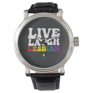 Groovy Live Laugh Lesbisk HBTQ Stolthet Armbandsur