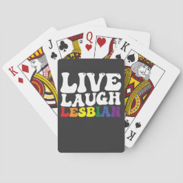 Groovy Live Laugh Lesbisk LGBT-Pride Casinokort