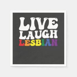 Groovy Live Laugh Lesbisk LGBT-Pride Pappersservett
