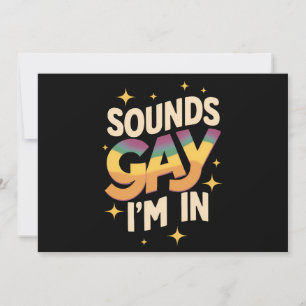Groovy Ljud Gay I är i HBT Rainbow Pride Inbjudningar