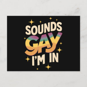 Groovy Ljud Gay I är i HBT Rainbow Pride Vykort