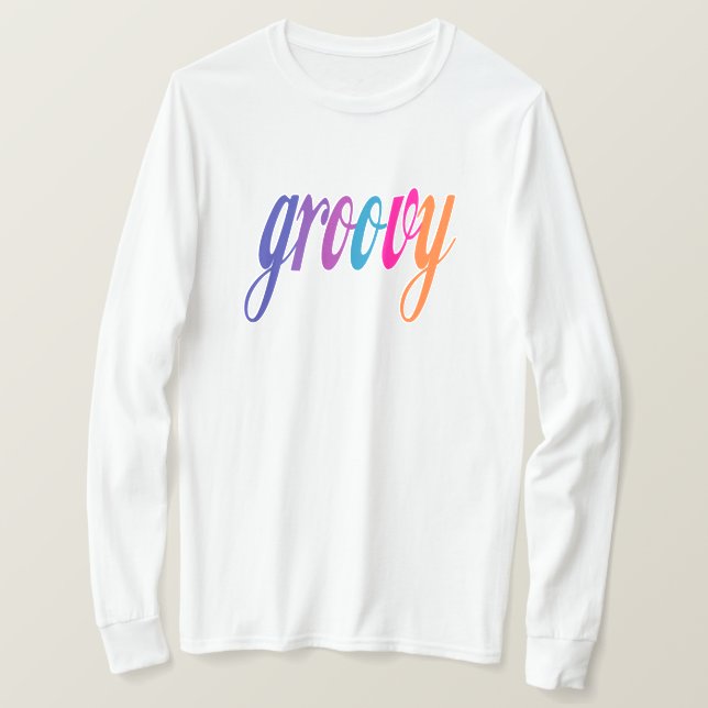 Groovy Long Sleeve Unisex T-shirt (Design framsida)
