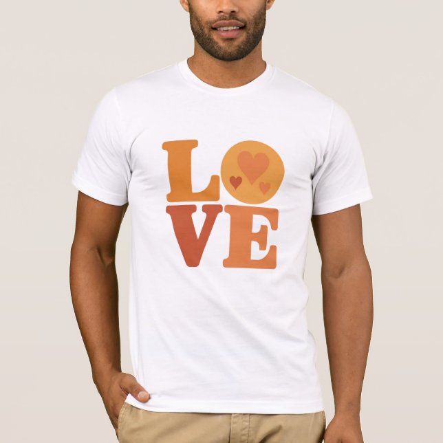  Groovy Love 70s Valentine  T Shirt (Framsida)