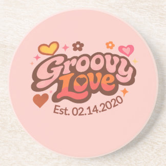 Groovy Love Personalized Valentine’s Gift Retro Underlägg