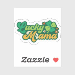 Groovy Lucky Mama Clover Retro 70-tals Blommig Kli Klistermärken