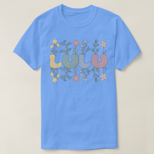 Groovy Lulu Grandmor Flowers Lulu Grandma  T Shirt (Design framsida)