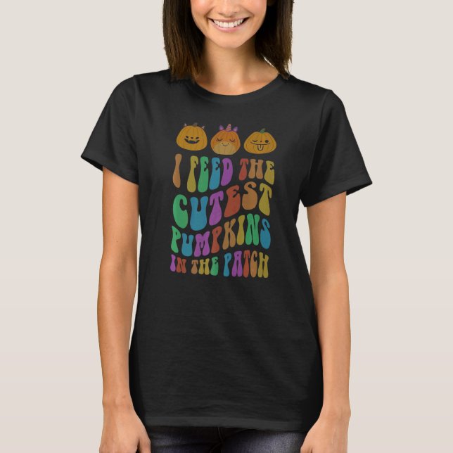 Groovy Lunch Dam I MATAR CUTEST PUMPKINS i T Shirt (Framsida)