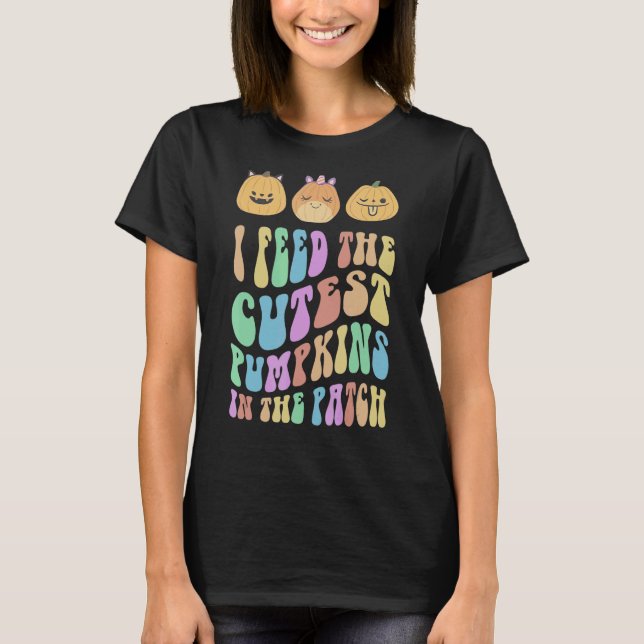Groovy Lunch Dam I MATAR CUTEST PUMPKINS i T Shirt (Framsida)