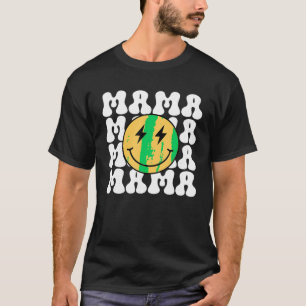 Groovy Lycklig Ansikte Bolt Ögon One Lycklig Birth T Shirt