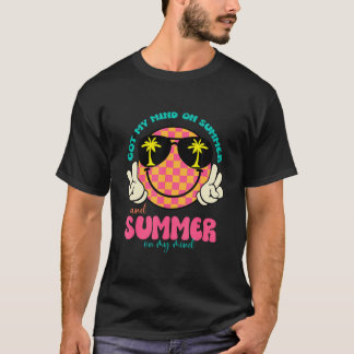 Groovy Lycklig Ansikte Sommar Vibes Har Mitt sinne T Shirt
