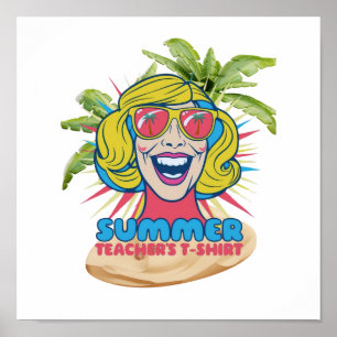 Groovy Lycklig Ansikte Sommarvibes Poster för lära