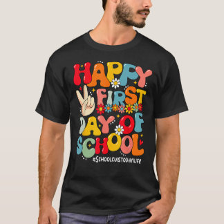 Groovy Lycklig, första dagen för skolförläggare T Shirt