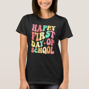 Groovy Lycklig första skoldagen Välkommen tillbaka T Shirt