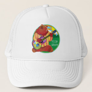Groovy Lycklig Guitar Bear Hat Keps