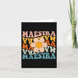 Groovy Maestra Spansk Lärare Tillbaka Till Skolan Kort