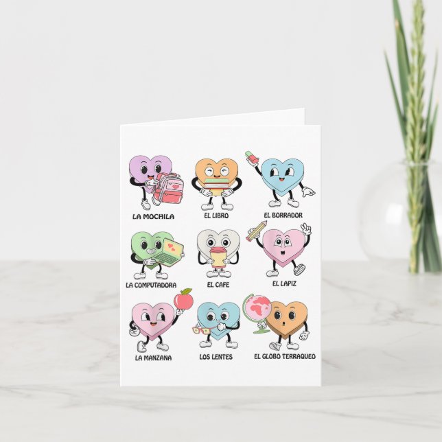 Groovy Maestra Valentines day Spanska lärarinna Du Kort (Framsida)