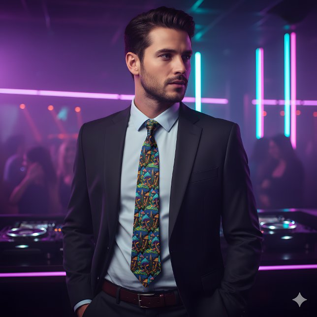 Groovy Magic Mushroom - Retro Art Neck Tie Slips (Skapare uppladdad)