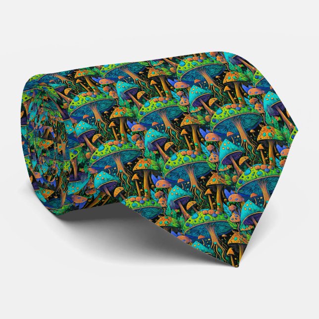 Groovy Magic Mushroom Retro Tie Slips (Rullad)