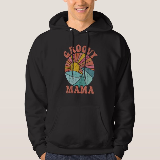 Groovy Mama 70s Aesthetic Nostalgia 1970's Retro M Hoodie (Framsida)