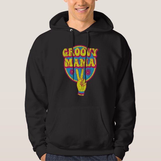 Groovy Mama 70s Aesthetic Nostalgia 1970's Retro M Hoodie (Framsida)