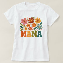 Groovy Mama Blommig T-Shirt - Glad mors dag Te