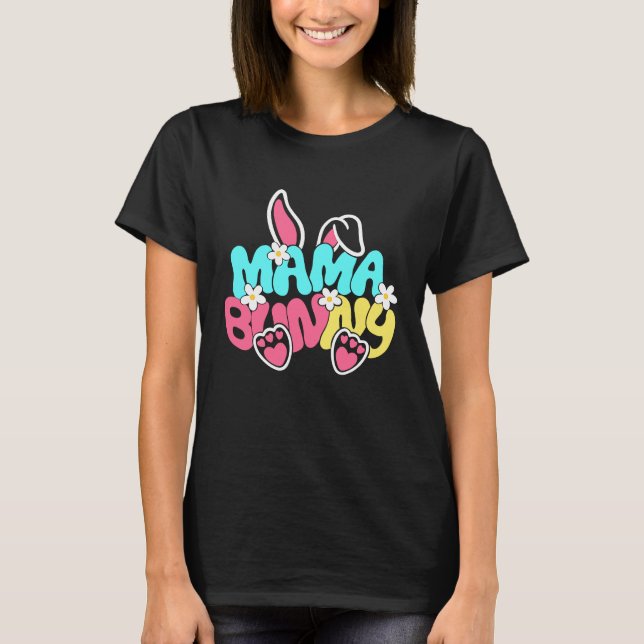 Groovy Mama Bunny  Happy Easter Mother's Day 2023 T Shirt (Framsida)