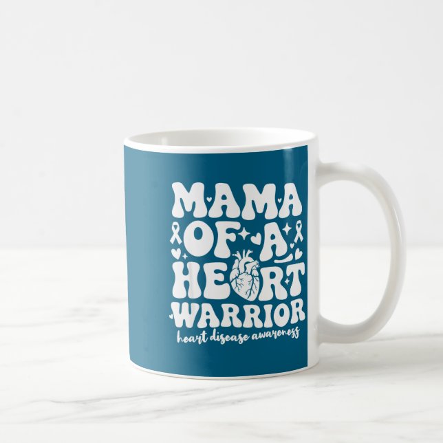 Groovy Mama Of A Heart Warrior Chd Awareness Heart Kaffemugg (Höger)