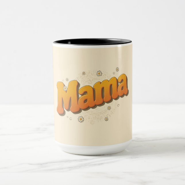 Groovy Mama Retro 70-tals typografi Mors dag Mugg (Center)