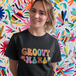 Groovy Mama Tipografia Retro T Shirt