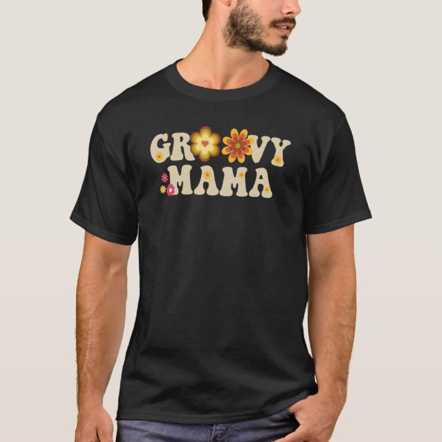 Groovy Mamma 70-talets Aesthetic Nostalgia 1970's  T Shirt (Framsida)
