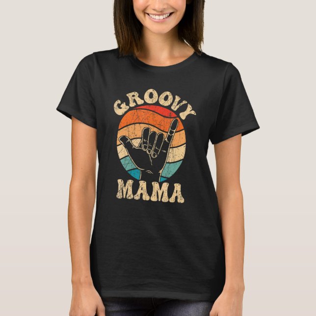 Groovy Mamma 70-talets Aesthetic Nostalgia 1970's  T Shirt (Framsida)